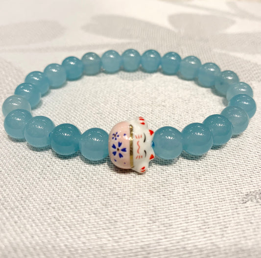 Luckycat bracelets（ BlueJade stone）