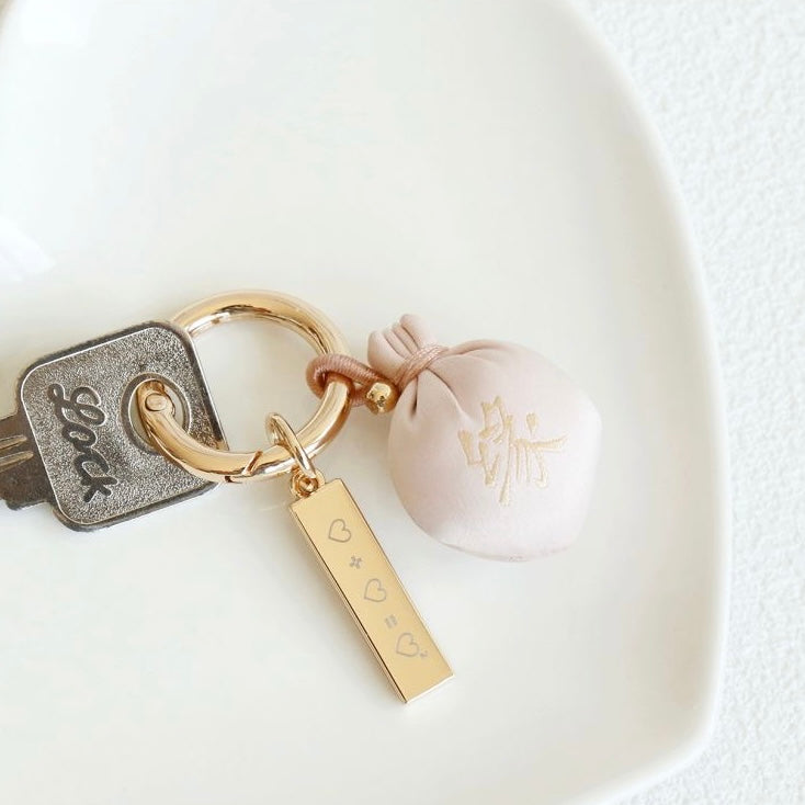 Sachet keychain- Peach Pink Cherry blossoms