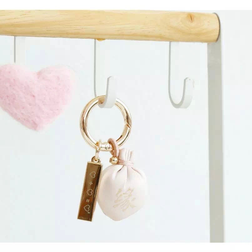 Sachet keychain- Peach Pink Cherry blossoms