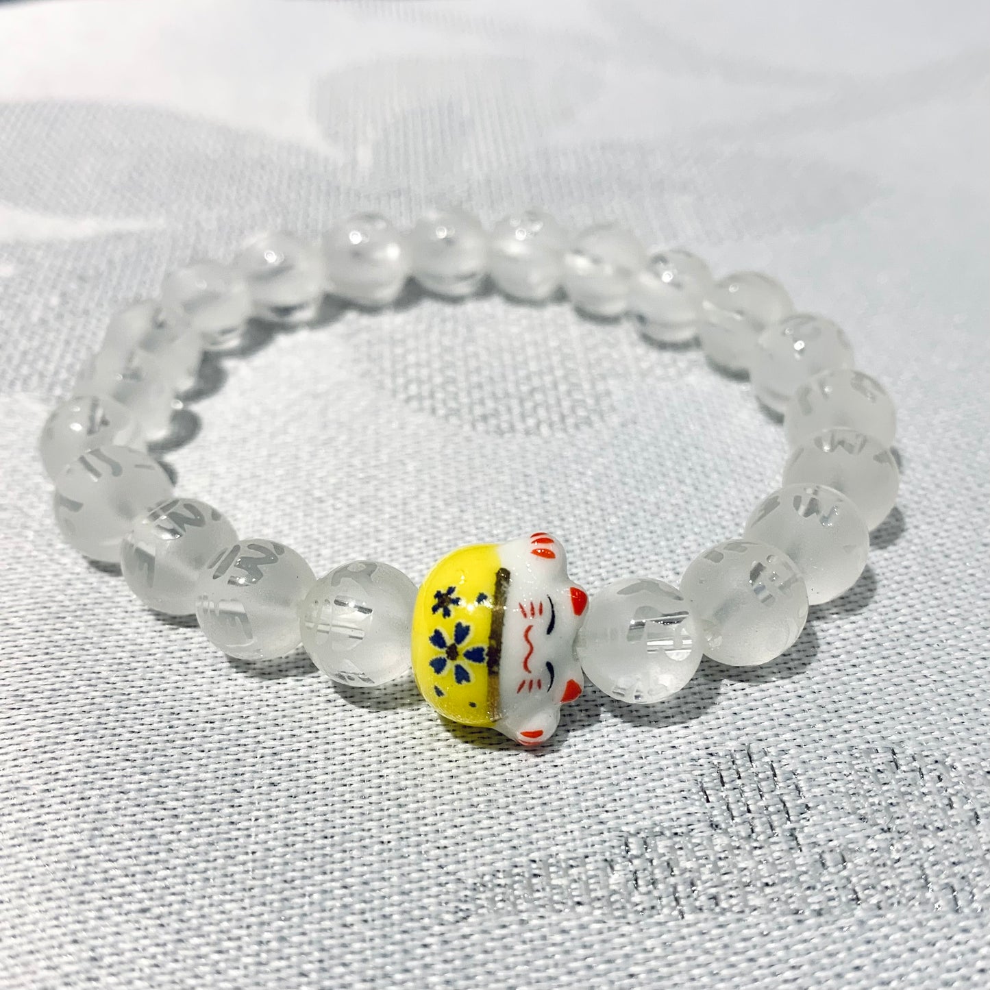 Luckycat bracelets（White Quarz）