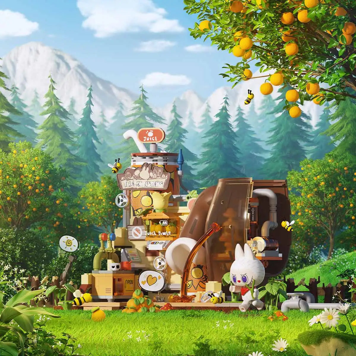 LABUBU THE MONSTERS Forest Secret Base Series Blocks-Juice Maker